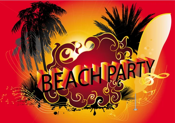 Summer background, beach party — Stock Vector