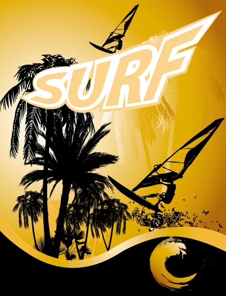 Background, surfboard — Stock Vector