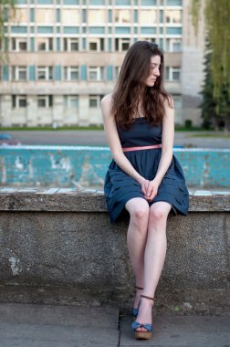 Young girl waiting for a meeting