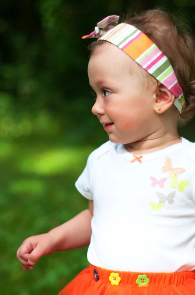 stock image Portrait of a young girl in profile