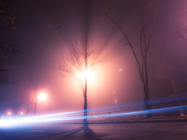 Mlha noční Kyjev — Stock fotografie
