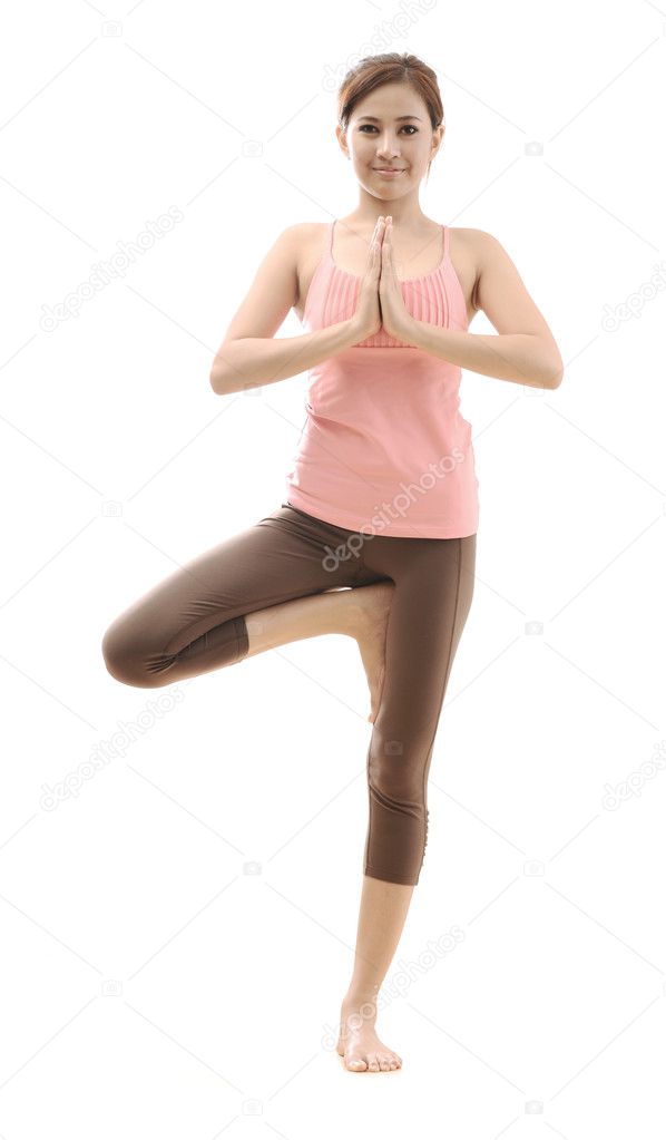 Beautiful asian girl with yoga pose