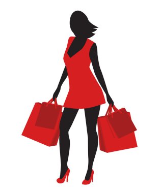 Silhouette of shopping clipart