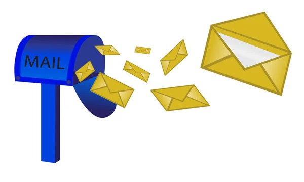 Boîte aux lettres et lettre — Image vectorielle