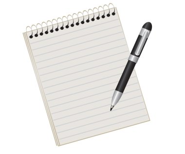 Notebook and pen clipart