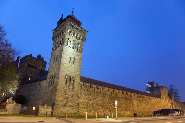 Cardiff Castle at Night — Stock Photo, Image