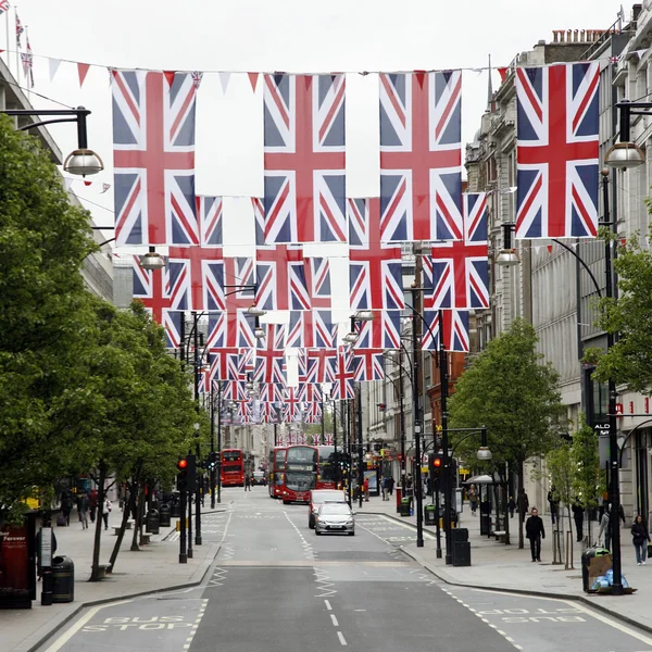Queen 's Diamond Jubilee decoração, Oxford Street — Fotografia de Stock