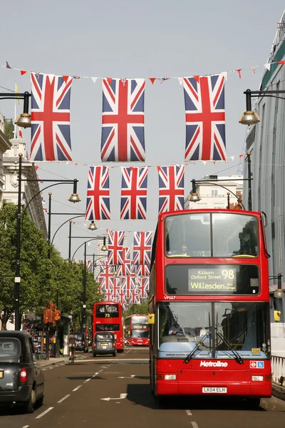 Queen 's Diamond Jubilee decoración, Oxford Street —  Fotos de Stock