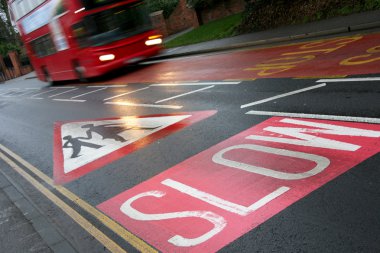 Road sign, slow clipart