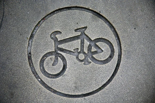 stock image Bicycle sign on the pavement