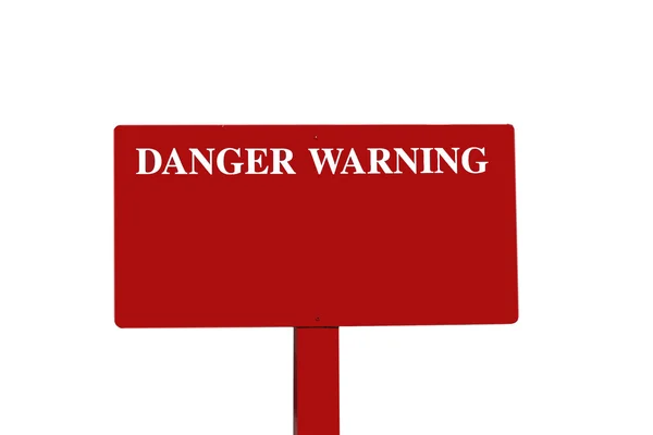 Red Warning Sign Post — Stock Photo, Image