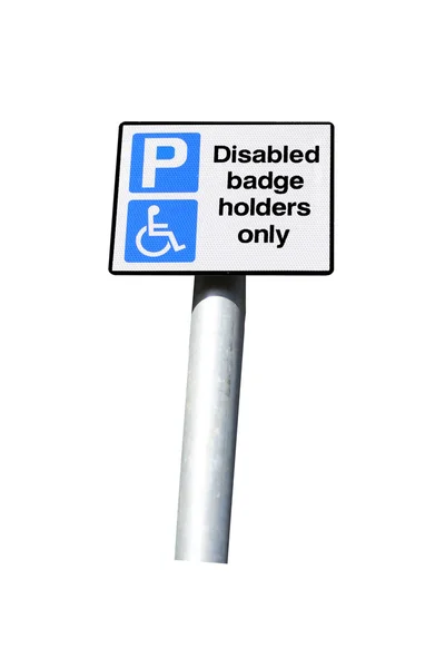Odznaka niepełnosprawnych posiadaczy tylko znak posta — Zdjęcie stockowe
