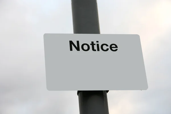 Notice street sign — Stock Photo, Image