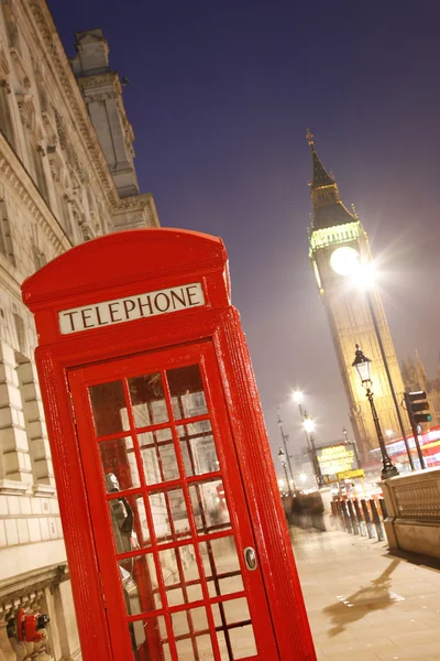 Cabina telefónica de Londres y Big Ben — Foto de Stock