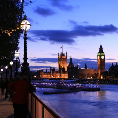 Westminster at dusk clipart