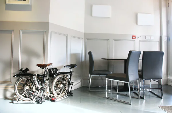 stock image Folding bicycles in the office