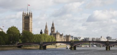 Londra skyline, westminster Sarayı, big ben ve victoria Kulesi