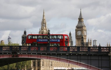 Londra skyline, westminster Sarayı, big ben ve Merkez Kule