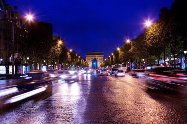 Arc de triumph at night clipart