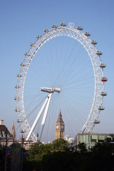 London Eye y Big Ben — Foto de Stock
