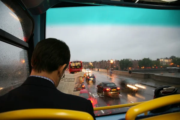 Londýn autobusové dojíždějící — Stock fotografie