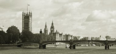 Londra skyline, westminster Sarayı, big ben ve victoria Kulesi