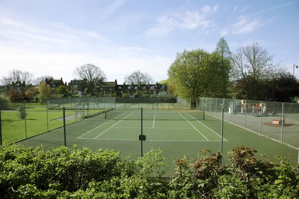 Local Community Tennis Court View — Stock Photo, Image