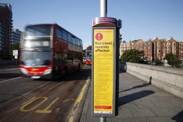 Bus Disruption Sign, Londra Olympic — Foto Stock