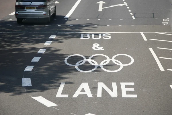 Londres carril de restricción de tráfico olímpico — Foto de Stock