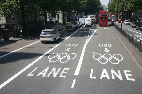 London Olympic traffic restriction lane — Stock Photo, Image