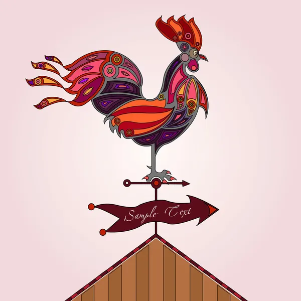 Crowing rooster — Stock Vector