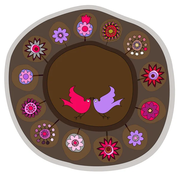 Декоративная народная тарелка — стоковый вектор