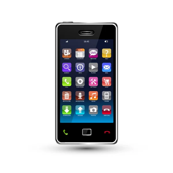 Smartphone con pantalla táctil — Vector de stock