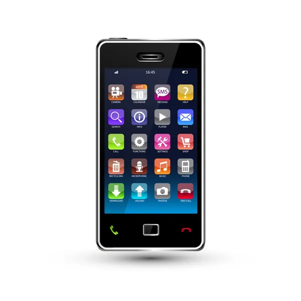 Touchscreen smartphone — Stockvector