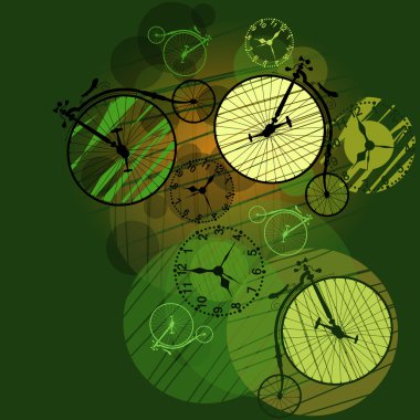 Time travel around the world clipart