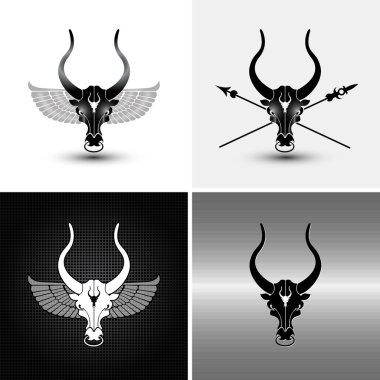 Four bulls clipart