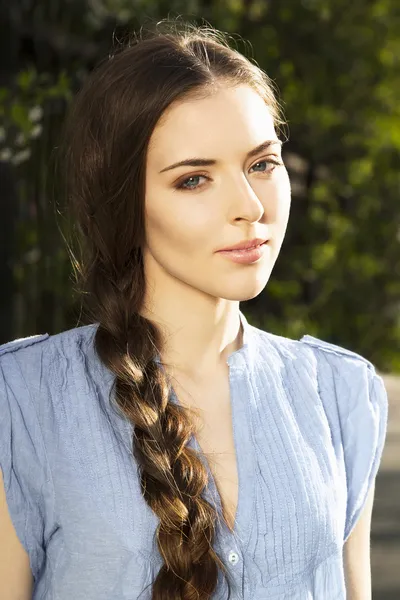 Portrait of girl with braid — Stock Photo, Image