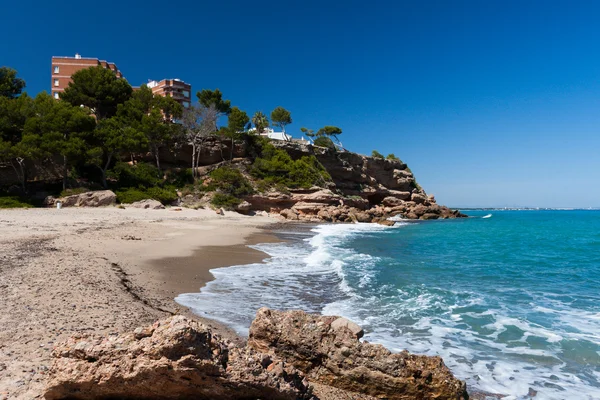stock image Beautiful small beach on the coast of Catalonia