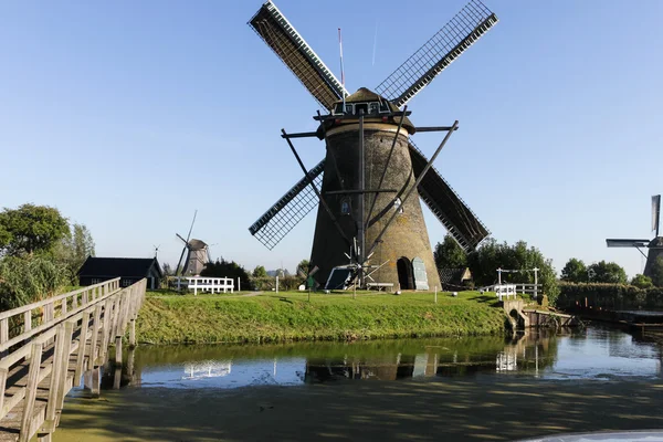 Kinderdjik wiatraki w Holandii — Zdjęcie stockowe