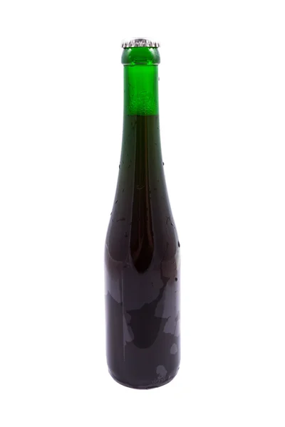 Bottle of special dark beer isolated on white — Stock Photo, Image