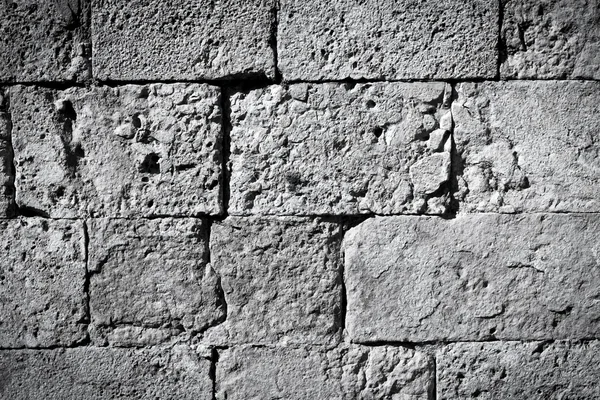 Mur de briques noir et blanc texture fond — Photo