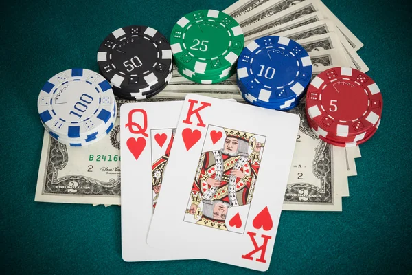 Kartenkombination im Black Jack in der Hand — Stockfoto