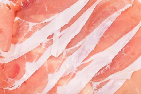 Segmenten van Italiaanse ham prosciutto — Stockfoto