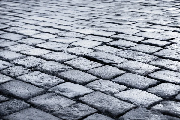 黑色和白色的石头铺成的街道大道 — 图库照片