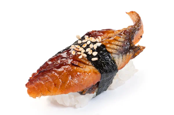 Sushi nigiri, unagi, wędzony węgorz — Zdjęcie stockowe