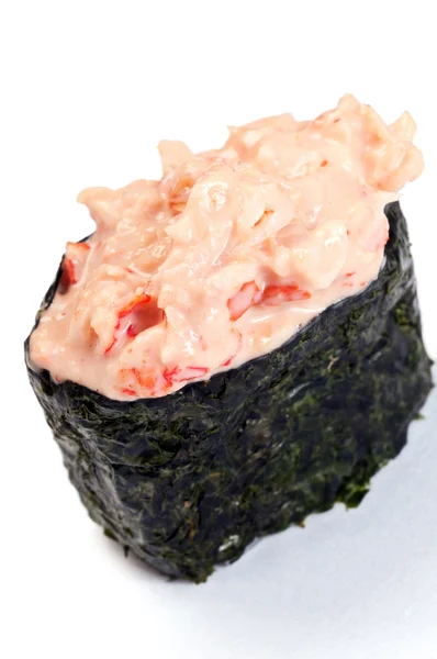 Gunkan Sushi, Kani würzige, würzige Krabben — Stockfoto