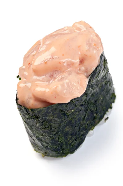 Gunkan Sushi, Spicy Hamat, Spicy yellowtail — Stock Photo, Image
