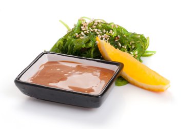 Salad. Chuck Sarada. Algae, nutty sauce. clipart