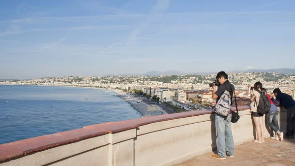 Travelers Photograph Nice from Castle Hill — Stock Photo, Image