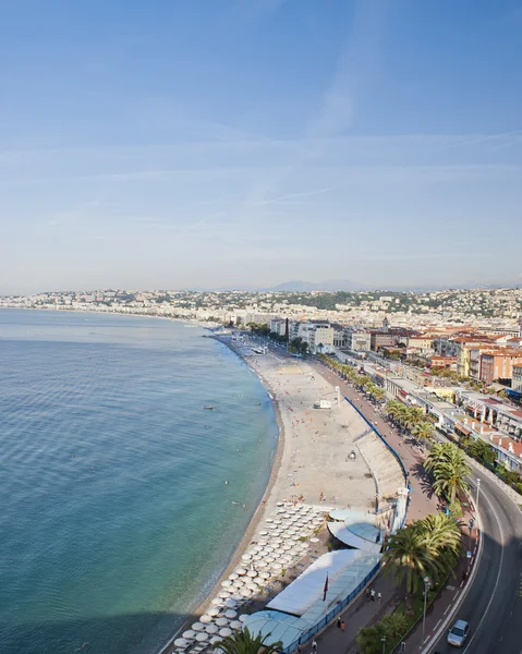A costa em Nice a partir de Castle Hill — Fotografia de Stock